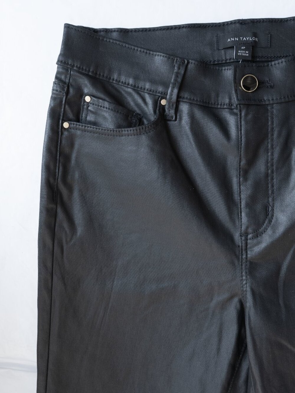 Ann Taylor Classic Faux Leather Pant Boot Cut Flare Leg Capsule Corporate - Picture 5 of 12